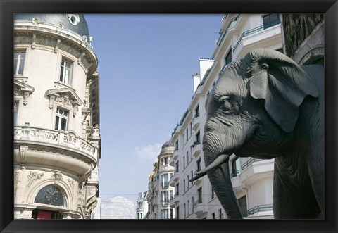 Framed Elephant Fountain, French Alps Print