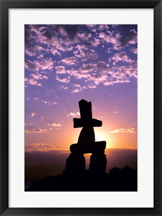 Framed Inukshuk Northwest Territories Print