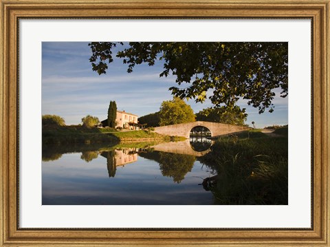 Framed Bridge over Canal du Midi Print