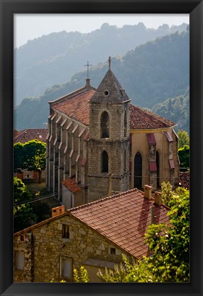 Framed Village of Zicavo, Corsica, France Print