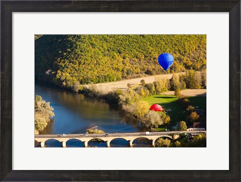 Framed Hot Air Balloon, Chateau de Castelnaud Print