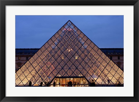 Framed Pyramid, Louvre, Paris, France Print