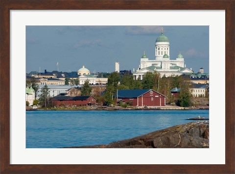 Framed Harbor View, Finland Print