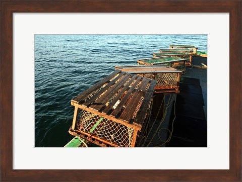 Framed Nova Scotia, Cape Breton, Lobster Traps Print