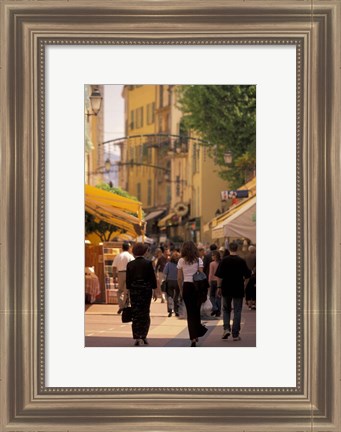 Framed Rue de Republique, Menton, Cote D&#39;Azure, France Print