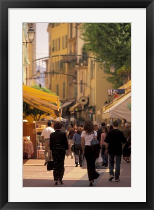 Framed Rue de Republique, Menton, Cote D&#39;Azure, France Print