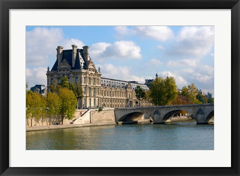 Framed Pont Royal and the Louvre Museum Print