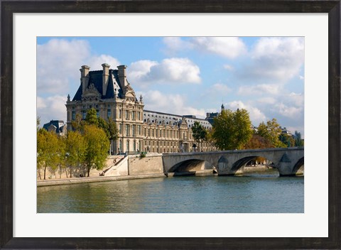 Framed Pont Royal and the Louvre Museum Print