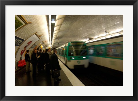 Framed Commuters Inside Metro Station, Paris, France Print