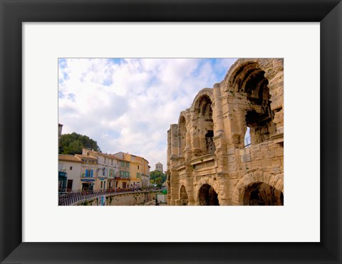 Framed Roman Amphitheatre and Shops, Provence, France Print