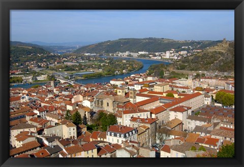 Framed Aerial View of Vienne, France Print