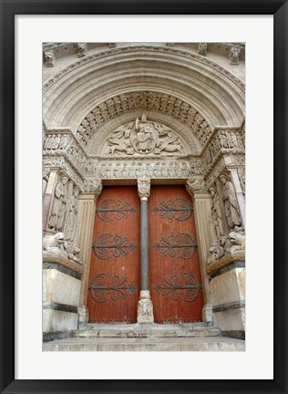 Framed Entrance to Eglise St-Trophime, France Print