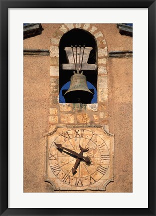 Framed Church Bell and Clock Print