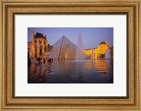 Framed Louvre Pyramid, Paris, France Print