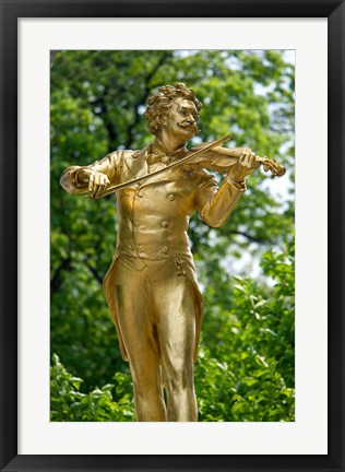 Framed Stadtpark Johann Strauss Monument Print