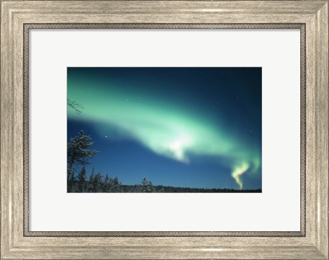 Framed Aurora Borealis, Lapland, Finland Print