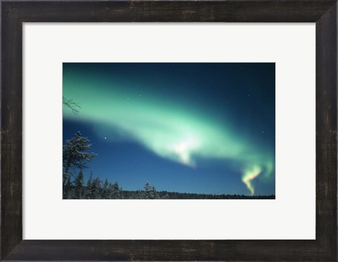 Framed Aurora Borealis, Lapland, Finland Print