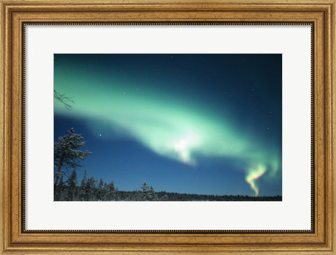 Framed Aurora Borealis, Lapland, Finland Print