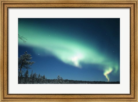 Framed Aurora Borealis, Lapland, Finland Print