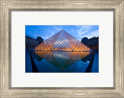 Framed Notre Dame Cathedral at Night Print