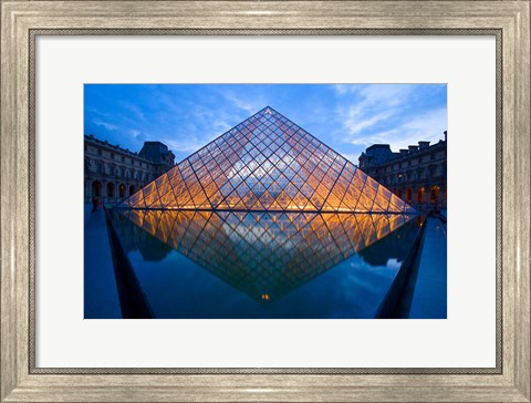 Framed Notre Dame Cathedral at Night Print