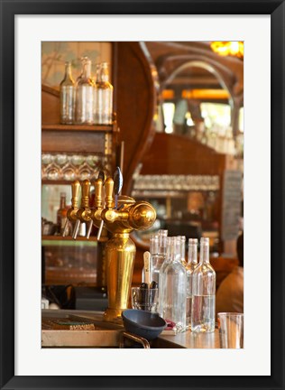 Framed Bistrot du Peintre, Art Nouveau Decor, Paris, France Print