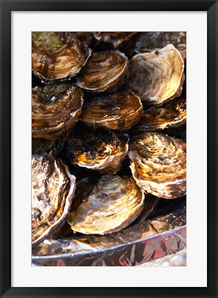 Framed Plate of Oysters, France Print