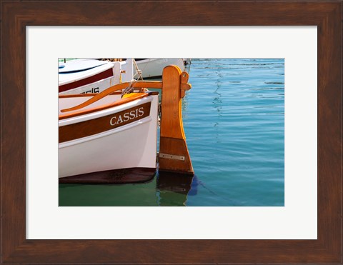 Framed Traditional Boat with Wooden Rudder Print