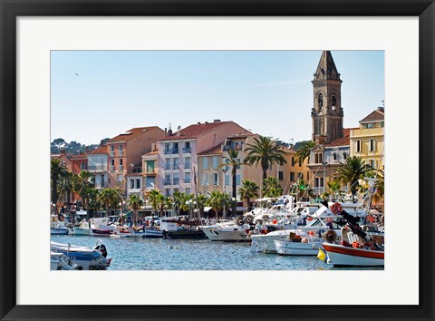 Framed View of Harbour with Fishing and Leisure Boats Print