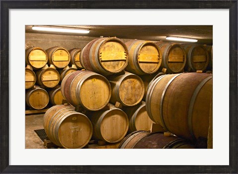 Framed Wine cellar, Alain Voge, France Print