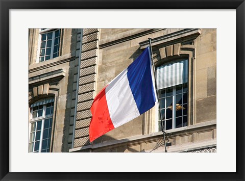 Framed French Flag Facade of Justice Palace Paris, France Print