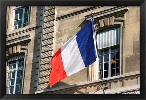 Framed French Flag Facade of Justice Palace Paris, France Print