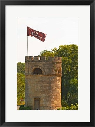 Framed Tower in Vineyard at Chateau Cos d&#39;Estournel, France Print