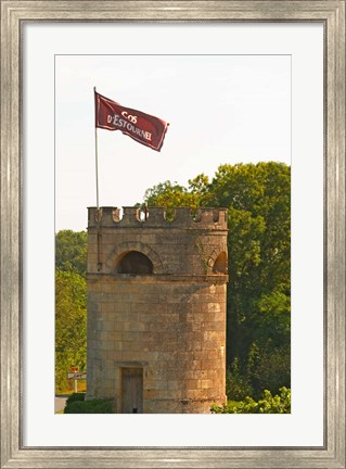 Framed Tower in Vineyard at Chateau Cos d&#39;Estournel, France Print