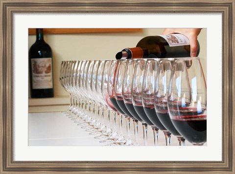 Framed Wine Glasses Ready for Tasting Print