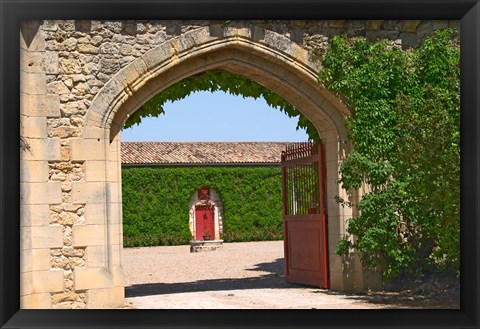 Framed Arched Portico, Chateau de Pressac, France Print