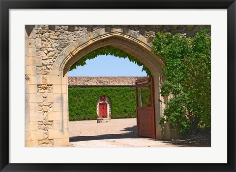 Framed Arched Portico, Chateau de Pressac, France Print