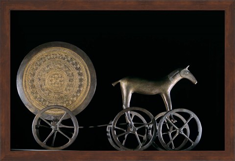 Framed Solar Disk with Chariot and Horse Replica Print