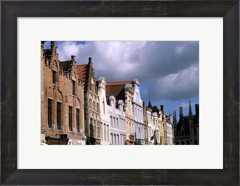 Framed Buildings in Bruges, Belgium Print