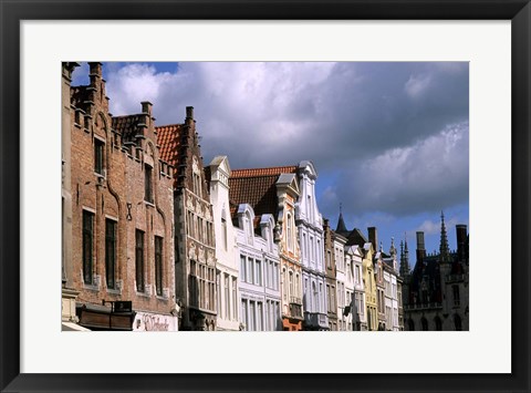 Framed Buildings in Bruges, Belgium Print