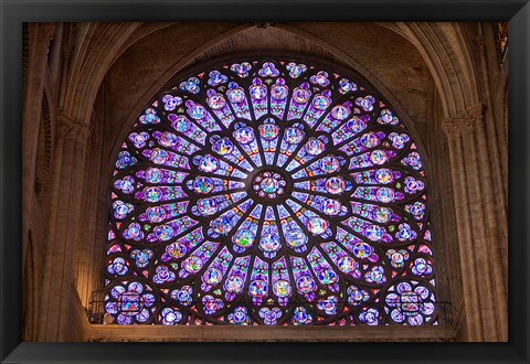 Framed Interior of Notre Dame Cathedral, Paris, France Print