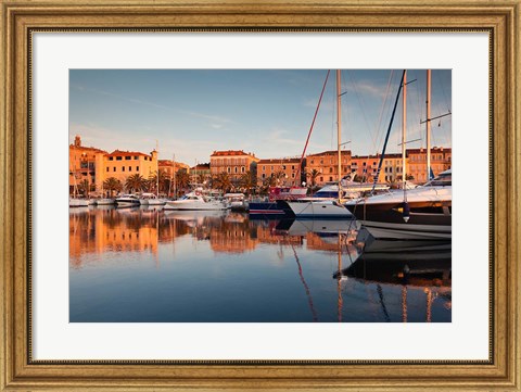 Framed Corsica, France Marina at Sunset Print