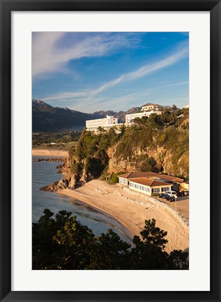 Framed Beach and Hotels at Sunset Print