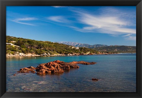 Framed Cala Rossa Beach, France Print