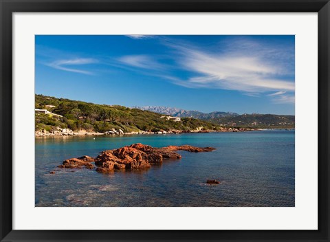 Framed Cala Rossa Beach, France Print