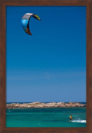 Framed Kite Surfing in France Print