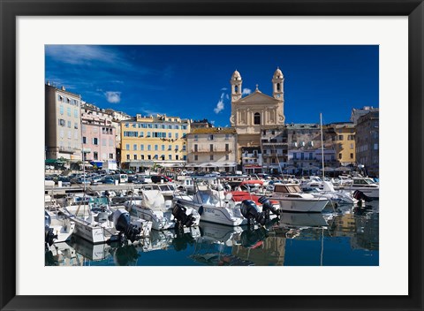 Framed Old Port, Bastia, Corsica, France Print