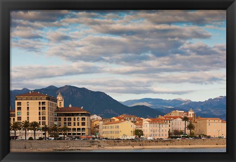 Framed Seaside City View of Corsica Print