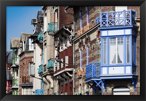 Framed Seaside Resort Buildings in Normandy Print