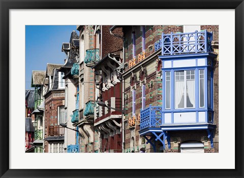 Framed Seaside Resort Buildings in Normandy Print